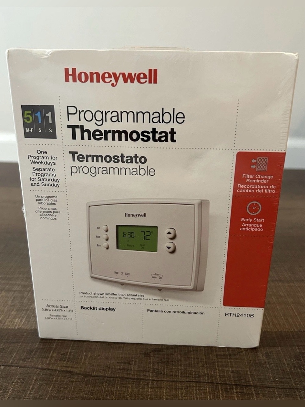 Honeywell RTH2410B Programmable Thermostat 5-1-1 Day Digital Backlit Display NEW